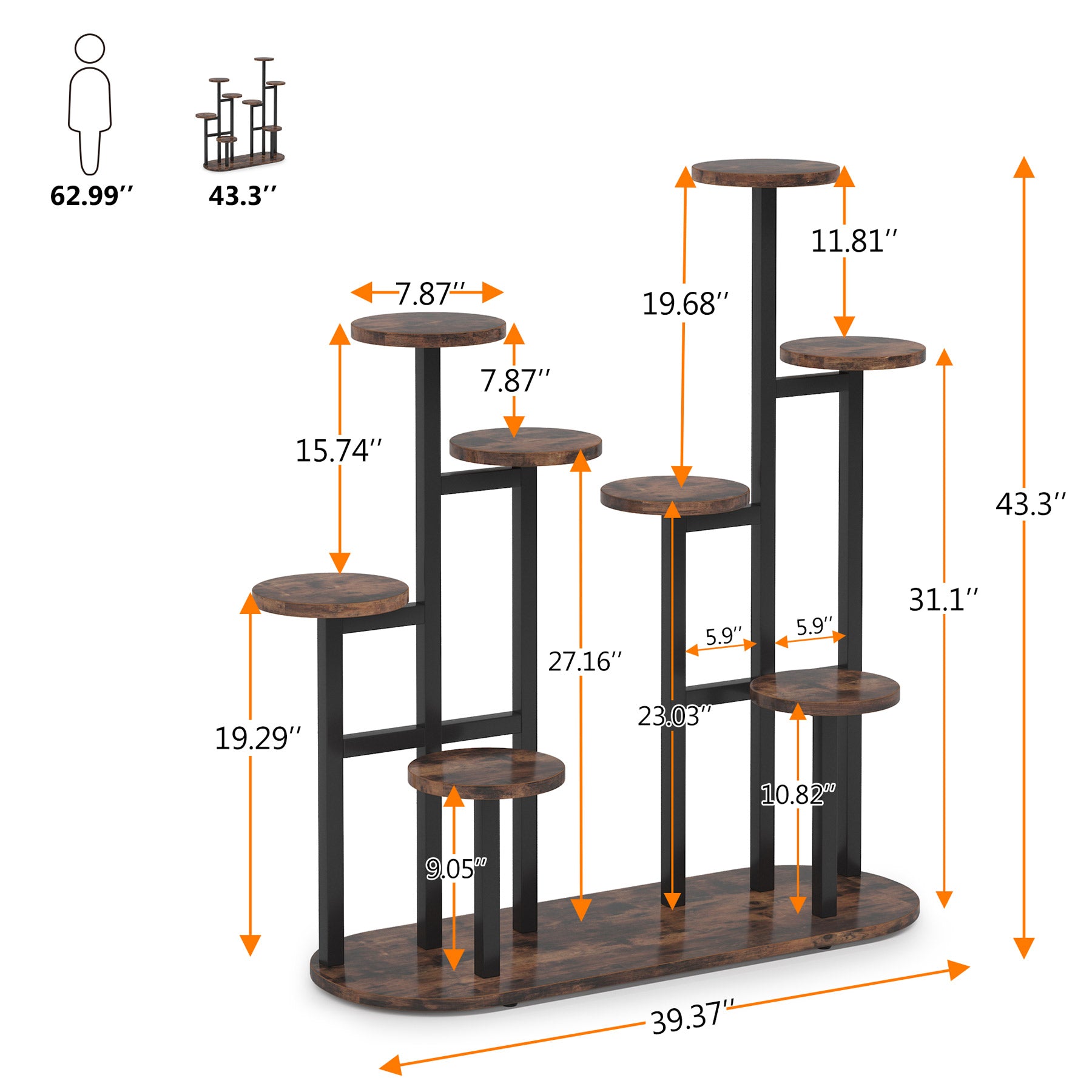 Multi-Tiered Plant Stand 11 Potted Flower Shelf